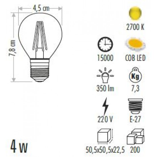 Cata 4W Rustik Led Ampul CT-4283