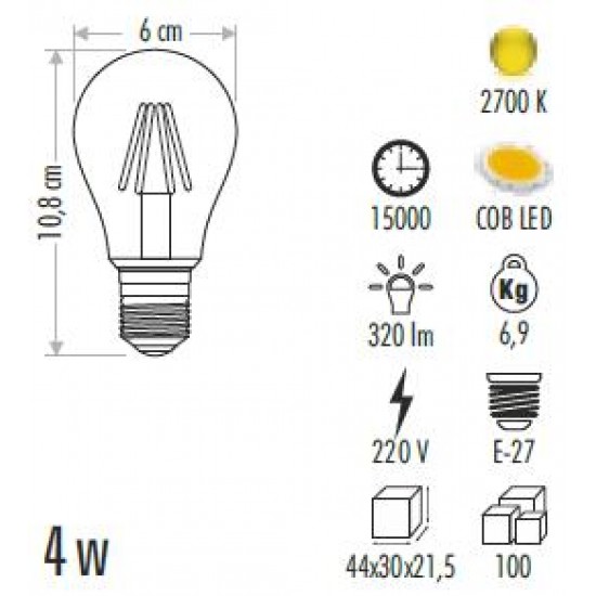 Cata 4W Rustik Led Ampul CT-4285 Cata 4W Rustik Led Ampul CT-4285