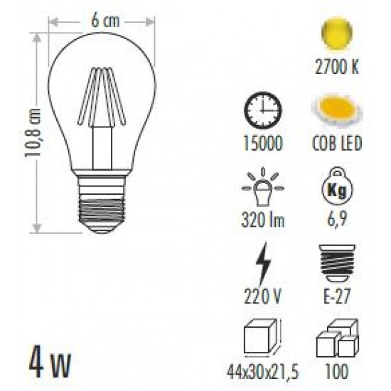 Cata 4W Rustik Led Ampul CT-4285