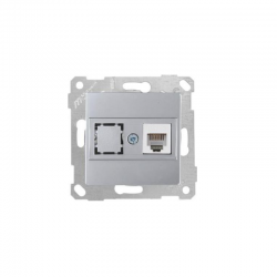 Mutlusan Telefon Prizi 1Xrj12 Cat3 Rita Metalik İnox 2200 125 0182 (Çerçeve Hariç)