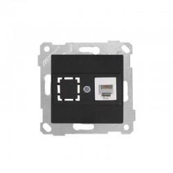 Mutlusan Telefon Prizi 1xrj12 Cat3 Metalik Siyah 2200 125 0184 (Çerçeve Hariç)