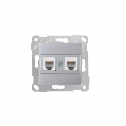 Mutlusan Telefon Prizi 2Xrj12 Cat3 Rita Metalik İnox 2200 126 0182 (Çerçeve Hariç)