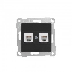 Mutlusan İkili Telefon Prizi 2xrj12 Cat3 Metalik Siyah 2200 126 0184 (Çerçeve Hariç)