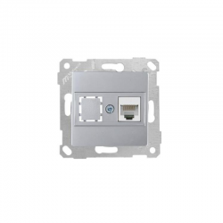 Mutlusan Data Prizi 1*Rj45 Cat5e Rita Metalik İnox 2200 136 0182 (Çerçeve Hariç)