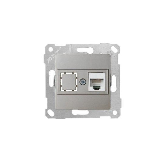 Mutlusan Telefon Prizi 1xrj45 Cat5e Rita Metalik Titanyum 2200 136 0183 (Çerçeve Hariç)