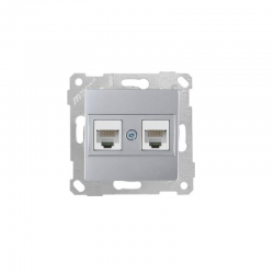 Mutlusan Data Prizi 2*Rj45 Cat5e Rita Metalik İnox 2200 138 0182 (Çerçeve Hariç)