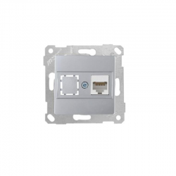 Mutlusan Data Prizi 1*Rj45 Cat6 Rita Metalik İnox 2200 140 0182 (Çerçeve Hariç)