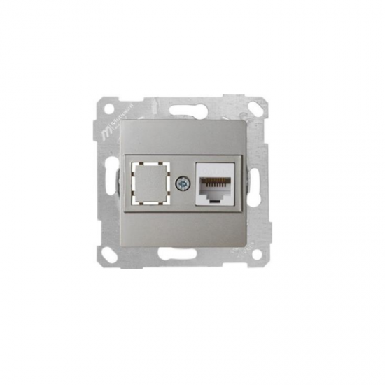 Mutlusan Telefon Prizi 1xrj45 Cat6 Rita Metalik Titanyum 2200 140 0183 (Çerçeve Hariç)