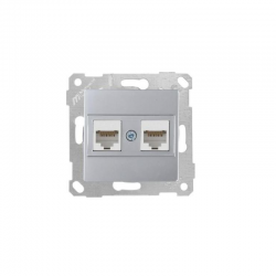 Mutlusan Data Prizi 2*Rj45 Cat6 Rita Metalik İnox 2200 141 0182 (Çerçeve Hariç)