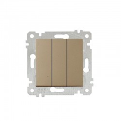 Mutlusan Üçlü Anahtar Metalik Altın 2200 409 0280 (Çerçeve Hariç)