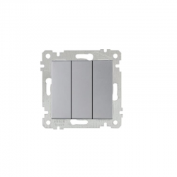 Mutlusan Üçlü Anahtar Rita Metalik İnox 2200 409 0282 (Çerçeve Hariç)