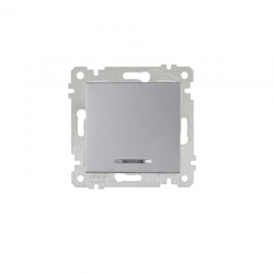 Mutlusan Işıklı Anahtar Rita Metalik İnox 2200 415 0282 (Çerçeve Hariç)