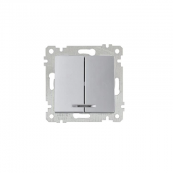 Mutlusan Işıklı Komütatör Rita Metalik İnox 2200 426 0282 (Çerçeve Hariç)