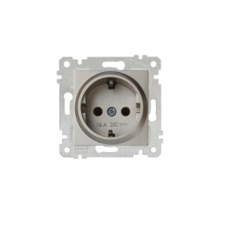 Mutlusan Topraklı Priz Rita Metalik Titanyum 2200 600 0283 (Çerçeve Hariç)