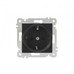 Mutlusan Topraklı Priz Metalik Siyah 2200 600 0284 (Çerçeve Hariç)