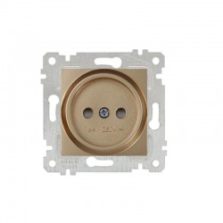 Mutlusan Topraksız Priz Metalik Altın 2200 601 0280 (Çerçeve Hariç)