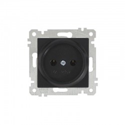 Mutlusan Topraksız Priz Metalik Siyah 2200 601 0284 (Çerçeve Hariç)