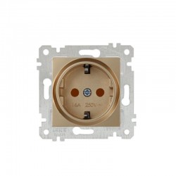 Mutlusan Topraklı Priz Çocuk Korumalı Metalik Altın 2200 605 0280 (Çerçeve Hariç)