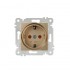 Mutlusan Topraklı Priz Çocuk Korumalı Metalik Altın 2200 605 0280 (Çerçeve Hariç)