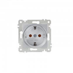 Mutlusan Topraklı Priz Çocuk Korumalı Rita Metalik İnox 2200 605 0282 (Çerçeve Hariç)