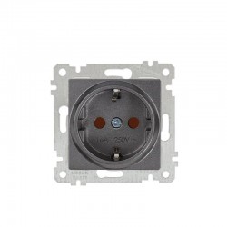 Mutlusan Topraklı Priz Çocuk Korumalı Rita Metalik Füme 2200 605 0295 (Çerçeve Hariç)