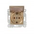 Mutlusan Kapaklı Topraklı Priz Çocuk Korumalı Metalik Altın 2200 611 0280 (Çerçeve Hariç)