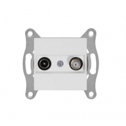 Mutlusan TV-Sat Prizi Geçişli 4DB / F konnektör  Rita Natural - Beyaz 2200 156 0201 (Çerçeve Hariç)