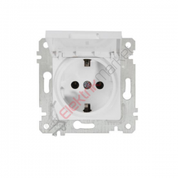 Mutlusan Kapaklı Topraklı Priz Rita Natural - Beyaz 2200 610 0201 (Çerçeve Hariç)