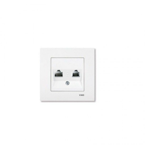 Viko Karre Data-Numeris Telefon Prizi - Beyaz (RJ45-CAT5E-RJ11) (Çerçeve Hariç) 90967035 Viko Karre Data-Numeris Telefon Prizi - Beyaz (RJ45-CAT5E-RJ11) (Çerçeve Hariç) 90967035