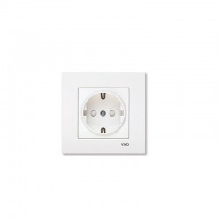 Viko Karre Çocuk Korumalı UPS Topraklı Priz - Beyaz (Çerçeve Hariç) 90967045