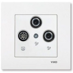 Viko Karre İkili Uydu Prizi (SAT-SAT-TV) - Beyaz (Çerçeve Hariç) 90967053