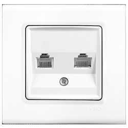 Viko Linnera İkili Data Prizi Cat5 - Beyaz 90440034 (Çerçeve Hariç)
