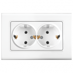 Viko Linnera İkili Topraklı Priz - Beyaz 90440056 (Çerçeve Dahil)