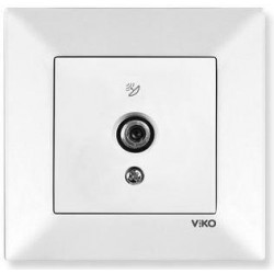 Viko Meridian Uydu Prizi F Konnektörlü Sonlu (Çerçeve Hariç) - Beyaz