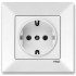 Toptan Viko Meridian Topraklı Priz (Çerçeve Hariç) - Beyaz