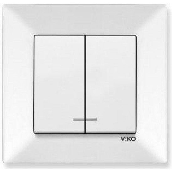 Viko Meridian Işıklı Komütator (Çerçeve Hariç) - Beyaz