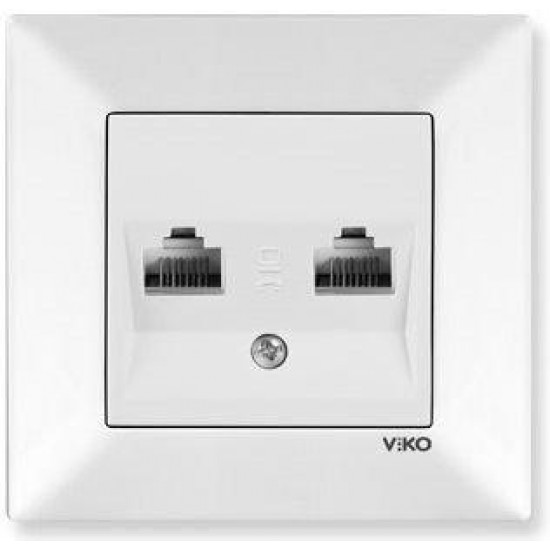 Viko Meridian İkili Data Prizi (2 x RJ45 CAT6) (Çerçeve Hariç) - Beyaz Viko Meridian İkili Data Prizi (2 x RJ45 CAT6) (Çerçeve Hariç) - Beyaz