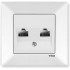 Viko Meridian İkili Data Prizi (2 x RJ45 CAT6) (Çerçeve Hariç) - Beyaz