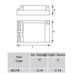Jupiter Elektronik Balast JK218 Jupiter Elektronik Balast JK218