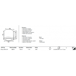 Jupiter Led Bahçe Aplik LW433 Jupiter Led Bahçe Aplik LW433