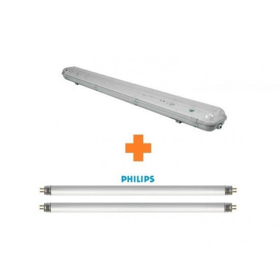 2x36W Etanj Armatür Elektronik Balastlı-Philips SnowWhite Ampül 2 adet dahil