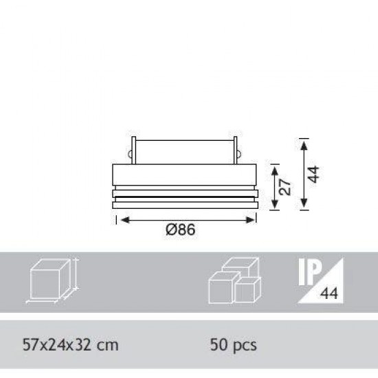 Jupiter Alüminyum Camlı Krom Spot (Banyo) JH624