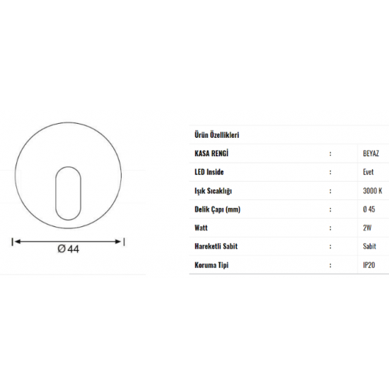 Jupiter 2 Watt Kare Merdiven LED Spot Trafolu - LW388