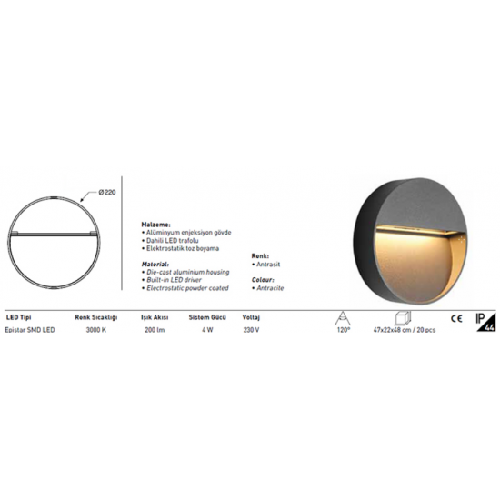 Jupiter Merdiven Armatürü LW454 S