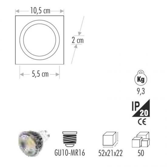 Cata Leylak Cam Spot Led Çerçeveli CT-6633 Cata Leylak Cam Spot Led Çerçeveli CT-6633