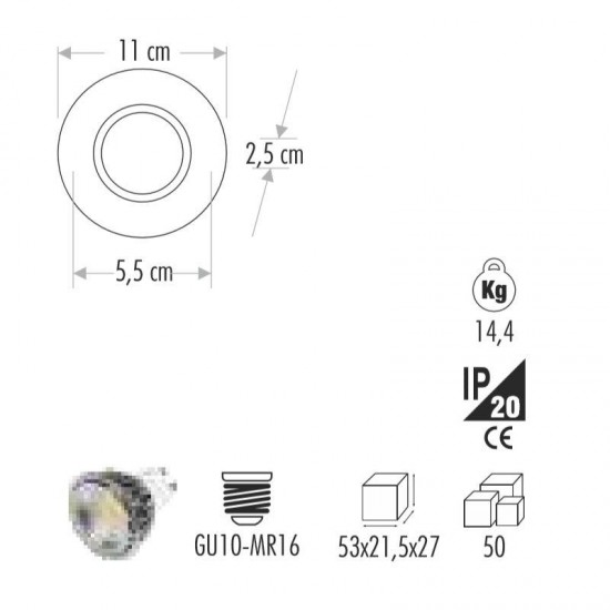 Cata Mercan Cam Spot Led Çerçeveli CT-6637