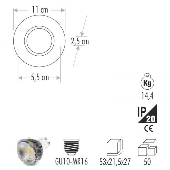 Cata İpek Cam Spot Led Çerçeveli CT-6639