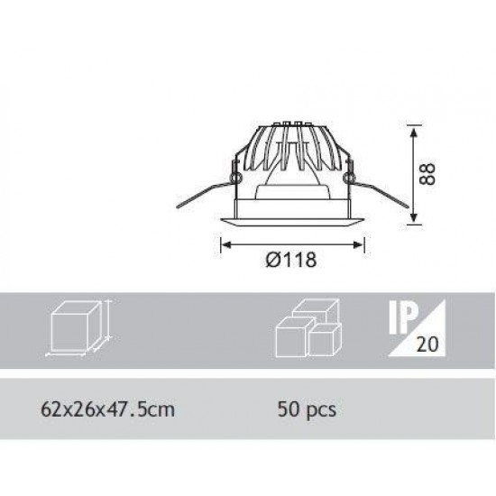 Jupiter Camlı Spot JH516 Krom