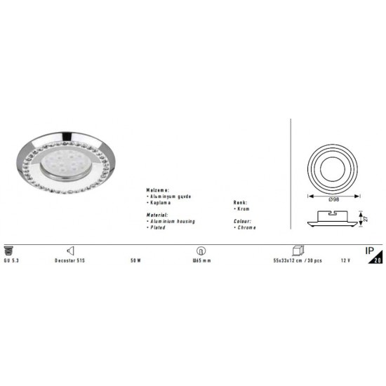 Jupiter Halogen Spot Krom JH692