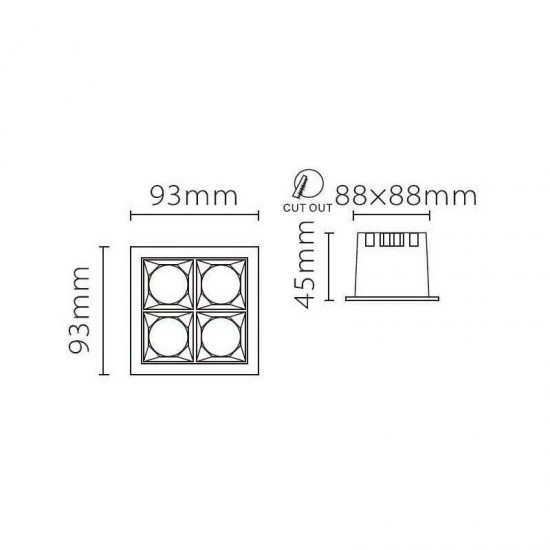 Jupiter 4 x 4 Watt Sıva Altı Led Spot LS495 S